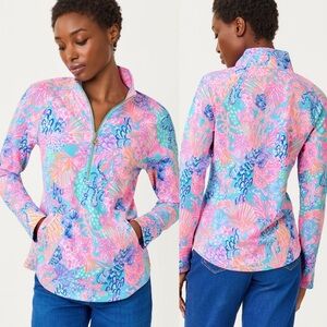 Women's Multicolor Floral Quarter-Zip popover NWT